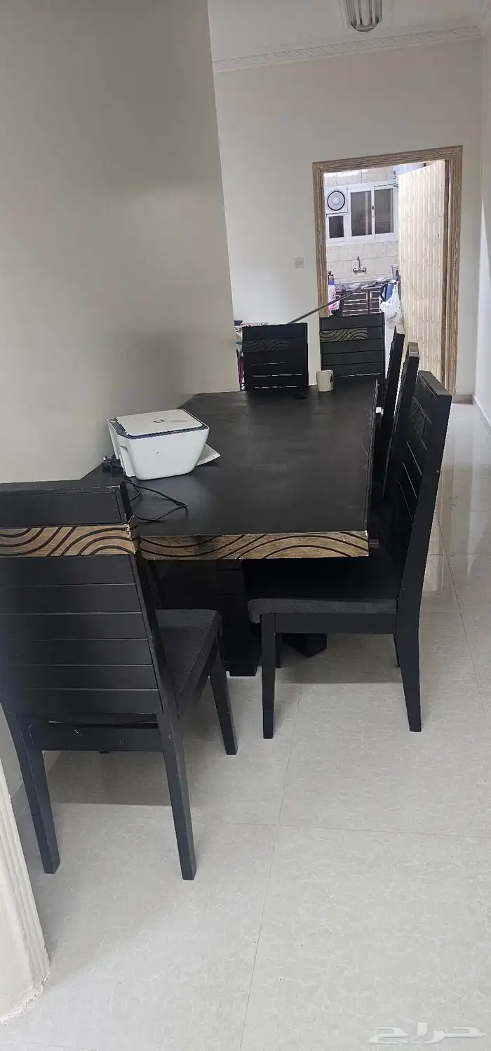 طاولة طعام خشب مع 8  كراسي 1