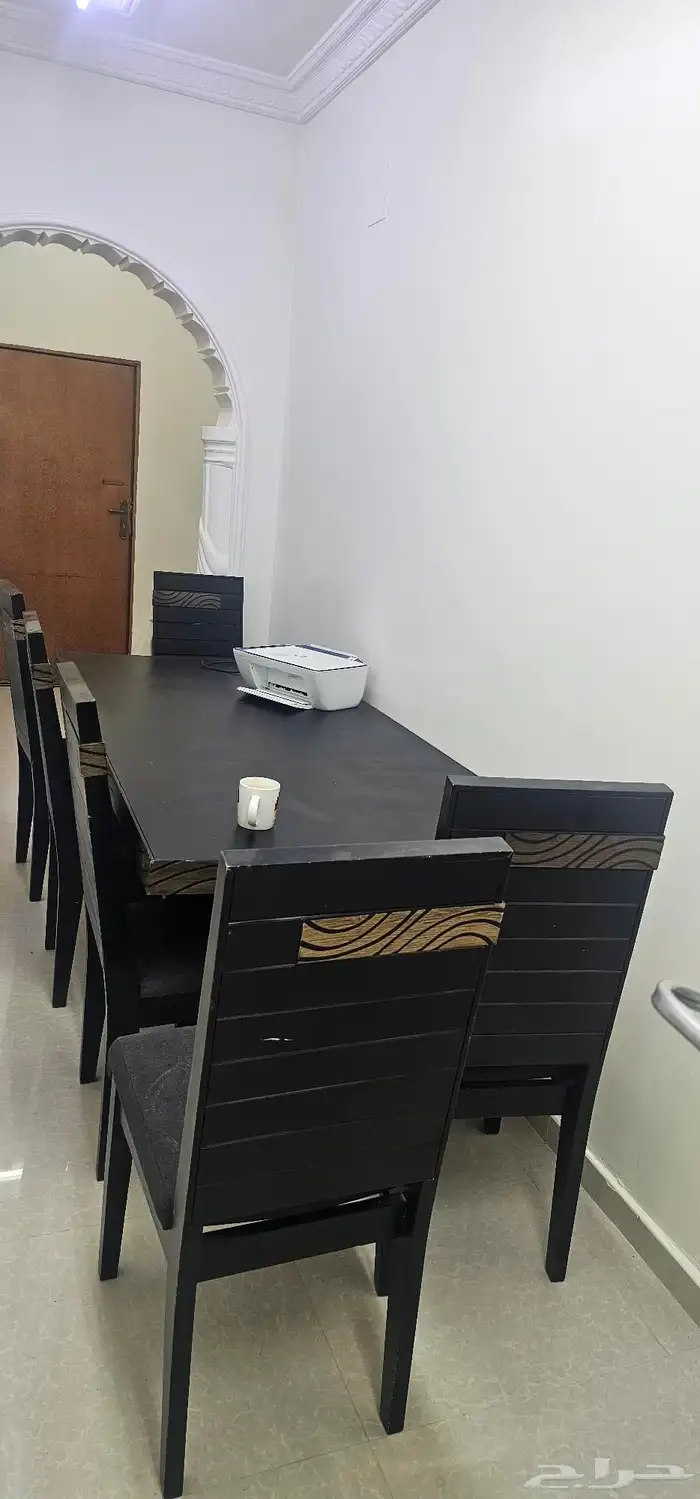 طاولة طعام خشب مع 8  كراسي 0