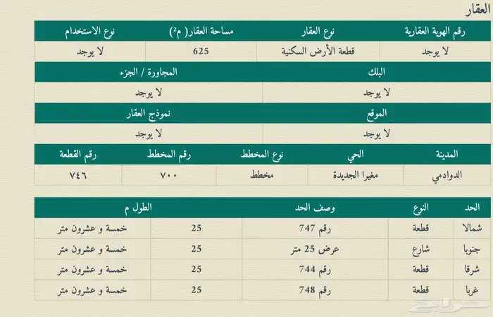 للبيع أرض سكنية في مغيرا 1
