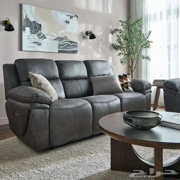 طقم كنب استرخاء كهربائي 3و2 جديد هوم سنتر 0