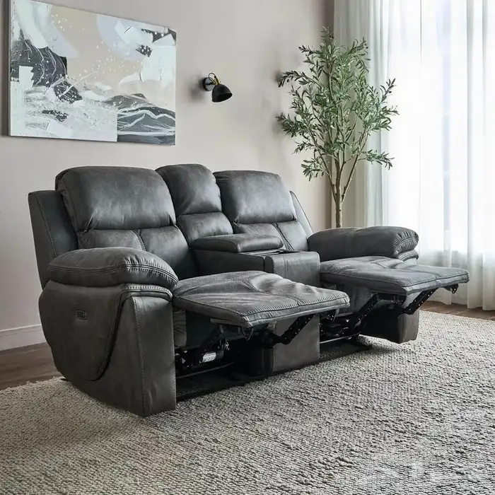 طقم كنب استرخاء كهربائي 3و2 جديد هوم سنتر 14