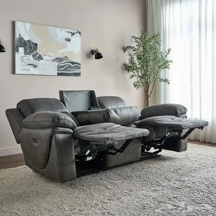 طقم كنب استرخاء كهربائي 3و2 جديد هوم سنتر 6