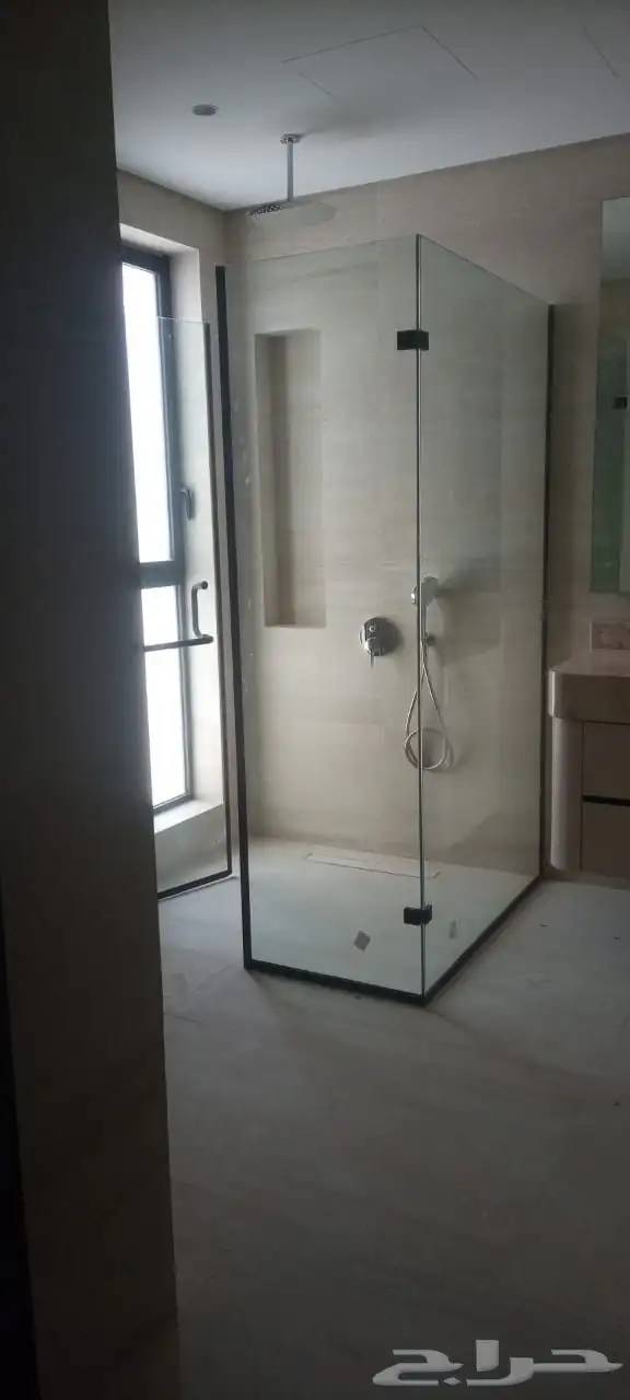 باب دبل زجاج حمام 2