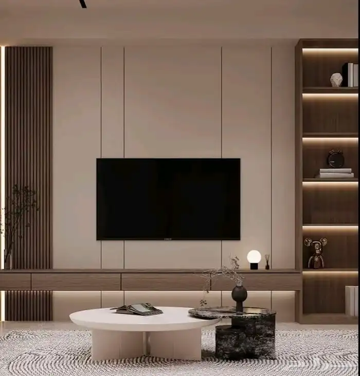 ديكورات خلفيات تلفزيون ورق جدران رفوف 0