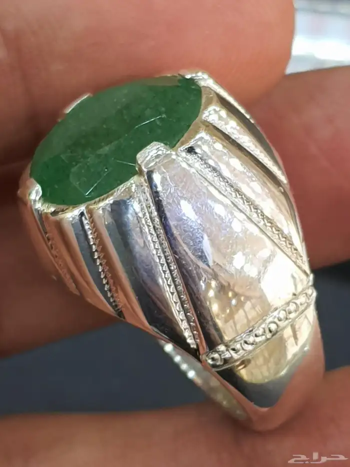 خاتم زمرد هندي بيريل طبيعي 2