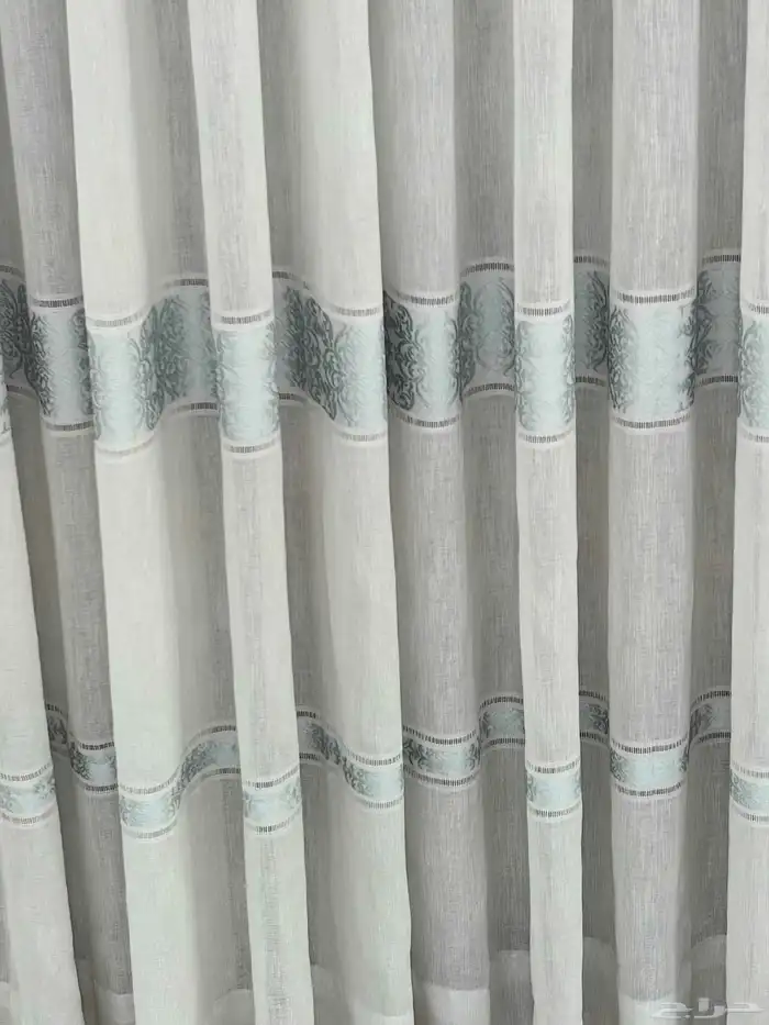 تفصيل ستائر ويفي حسب الطلب بلاك أوت شيفون لنن 7