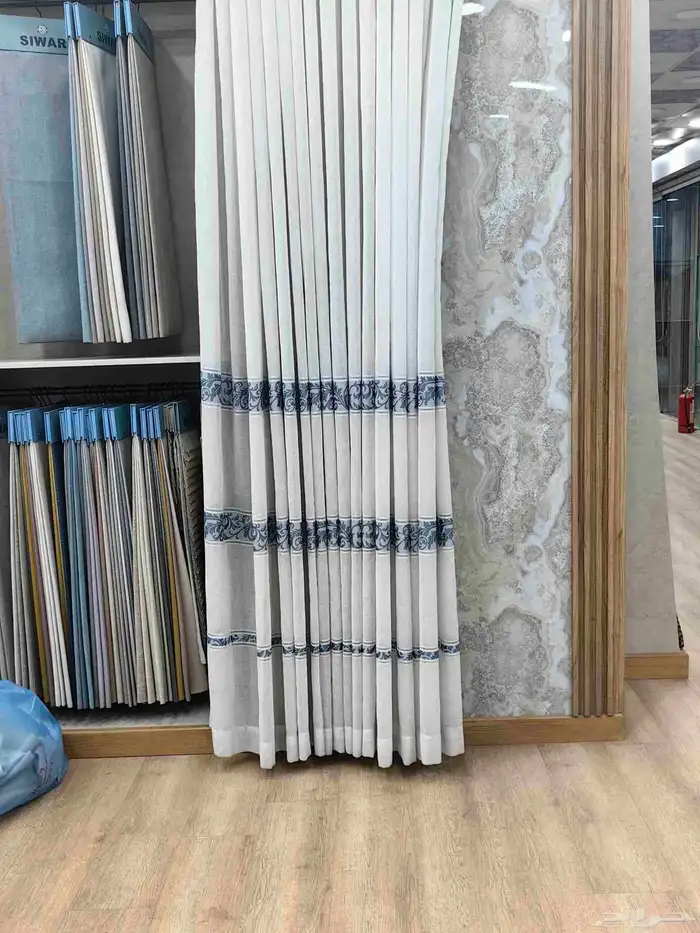 تفصيل ستائر ويفي حسب الطلب بلاك أوت شيفون لنن 6