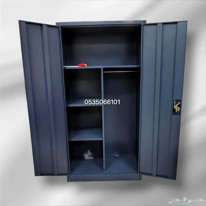 دولاب ملابس حديد باب وبابين صناعية صيني سرير حديد مراتب طبيه 1