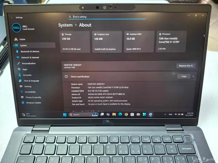 لابتوب ديل لاتيتيود 7430 بحالة ممتازة شبه جديد مازال بالضمان 8