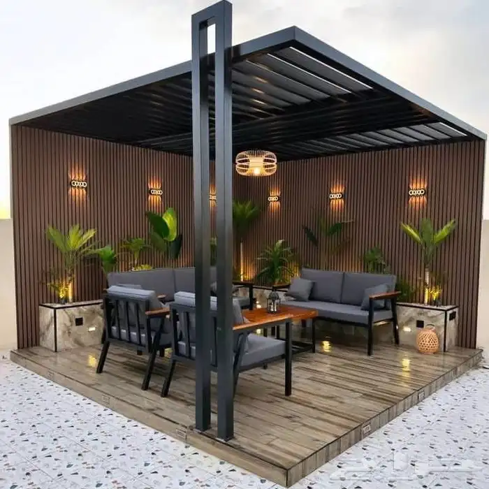 تنسيق حدائق اشجار جلسات احواض زرعيه شلالات مجلس زجاج 7