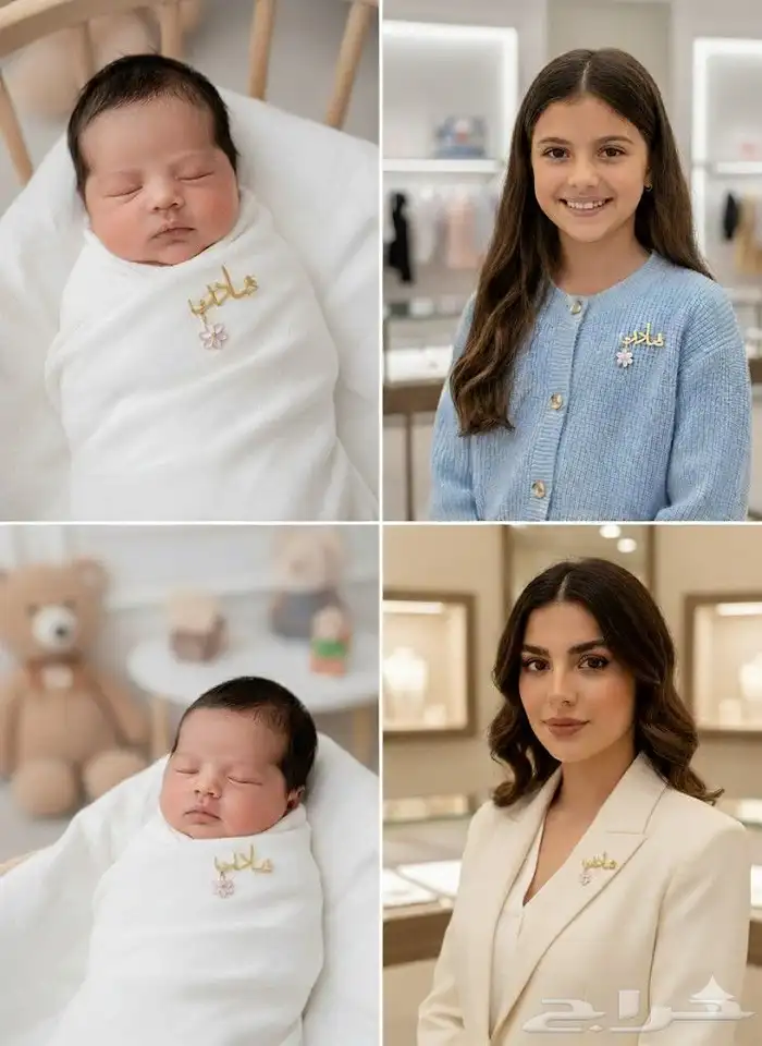 بروشات لكل الاعمار مواليد اطفال نساء والفئات بلاسم مطلي ذهب 5