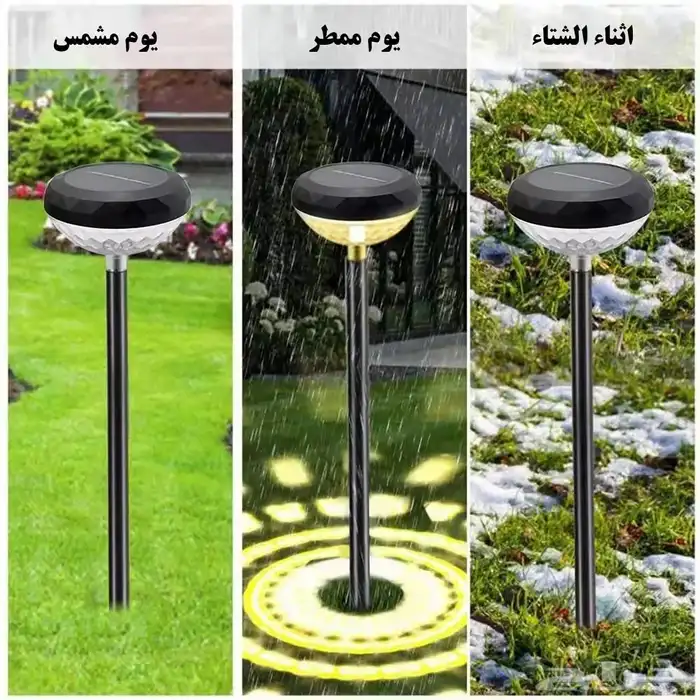 عمود إنارة دائري يعمل بالطاقة الشمسية   ومضاد للماء 2