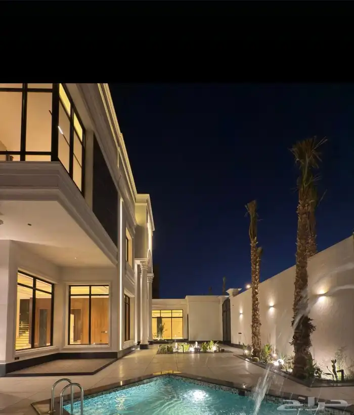 قصر زاوية فاخر كلاسيك فرنسي بالرياض حي الملقا مساحة 1050 0