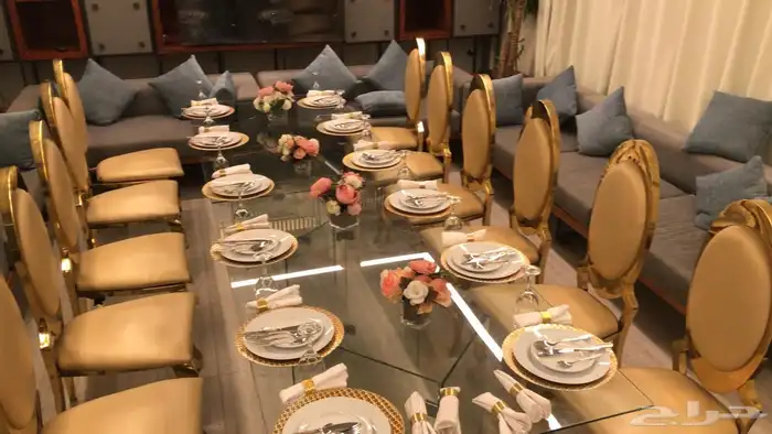 تاجير كراسي وطاولات طعام وتنسيق مداخل وكوش 3