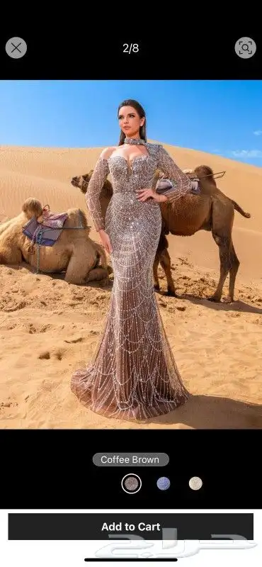 فستان جديده لم يستخدم مقاس 2 xL طلبت من موقع 2