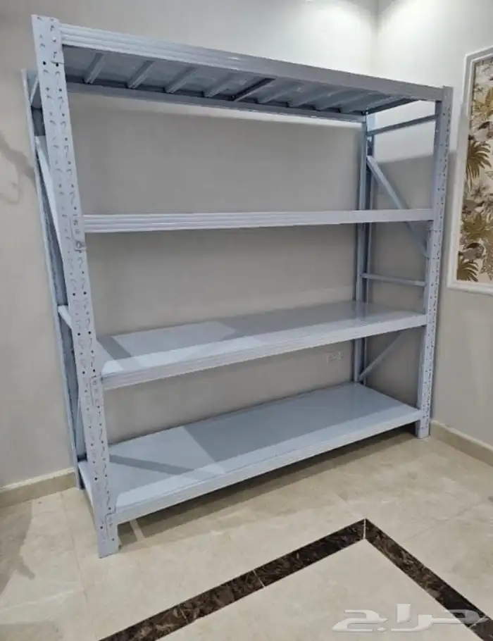 رفوف تخزين متوسطة التحمل 200x200x60cm لون ابيض 7