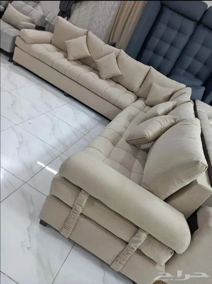 كنب جديد جاهز حرف ال و7نفر شامل التوصيل 10