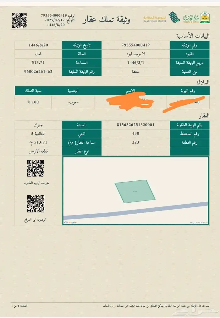 ارض سكنية للبيع من المالك مباشرة 0