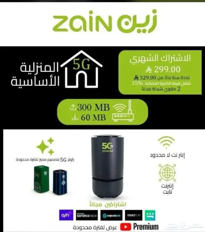 اقوي عروض واسعار زين 5G المتنقل المنزلي 5