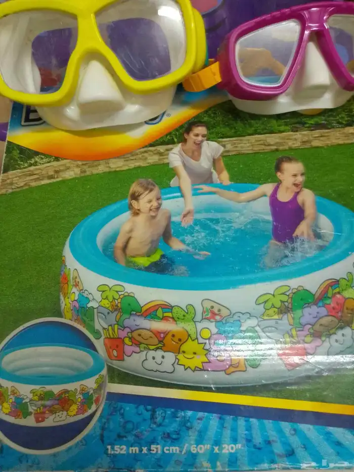 مسبح للأطفال و نظارتين سباحة و عوامة اخطبوط 1