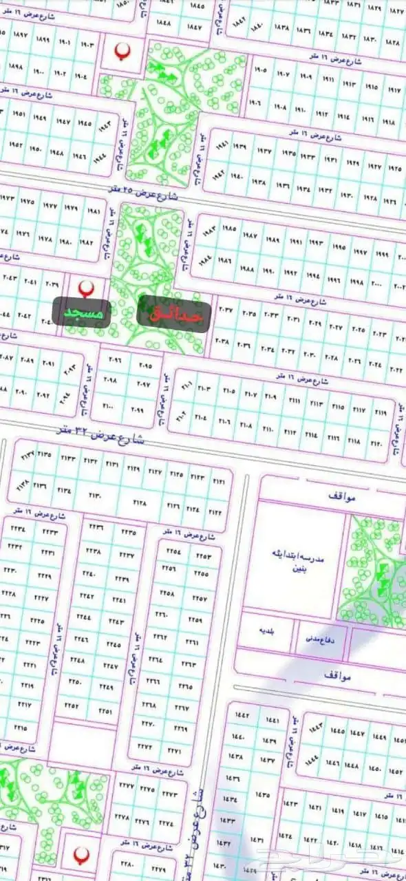 أرض للبيع في مخطط جوهرة العروس الجزء 2ر حي الفرقان 1