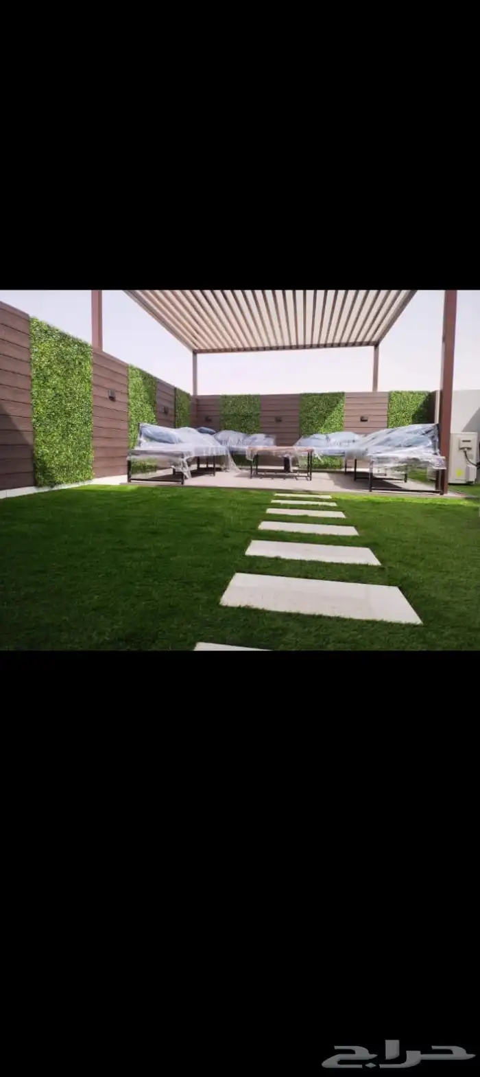 مظله ونافوره وشلال وبديل الخشب والعصب الارض والجدان 1