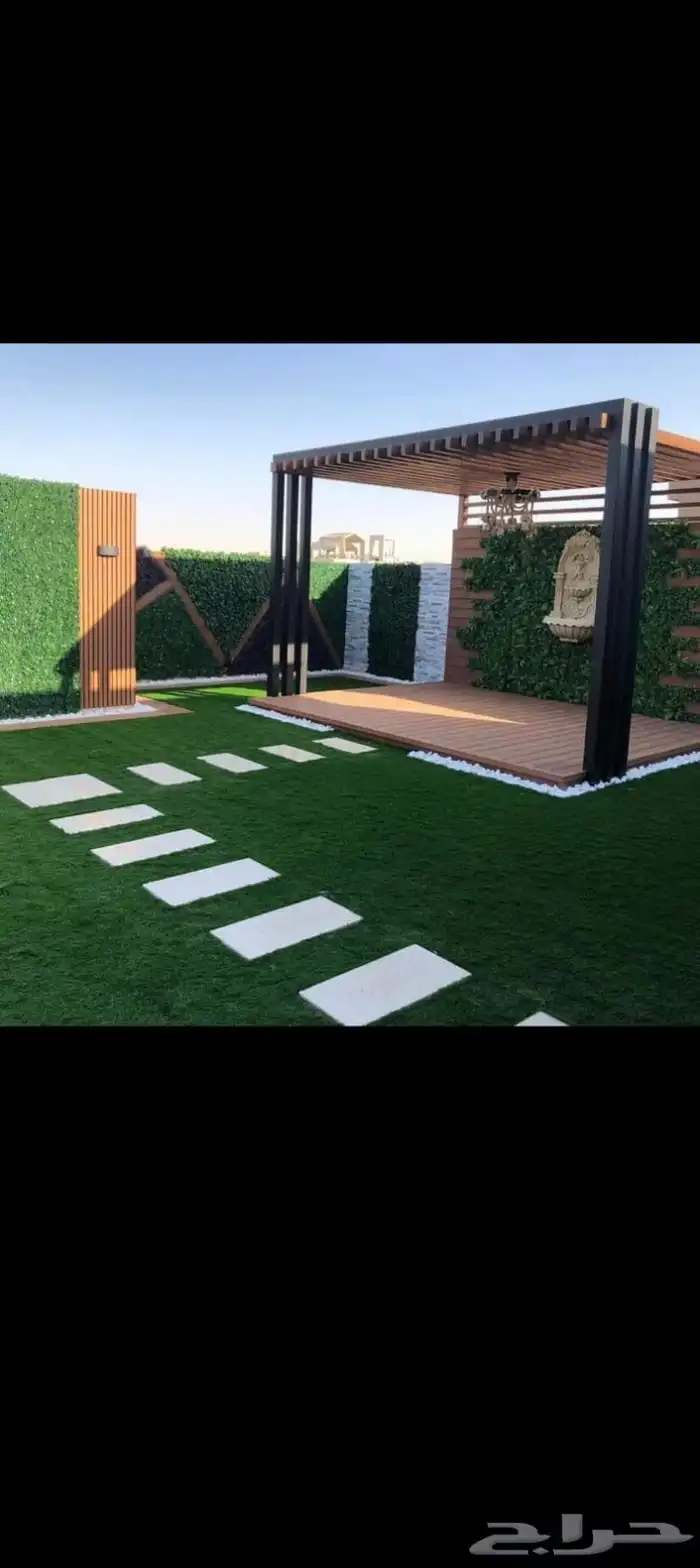 مظله ونافوره وشلال وبديل الخشب والعصب الارض والجدان 0