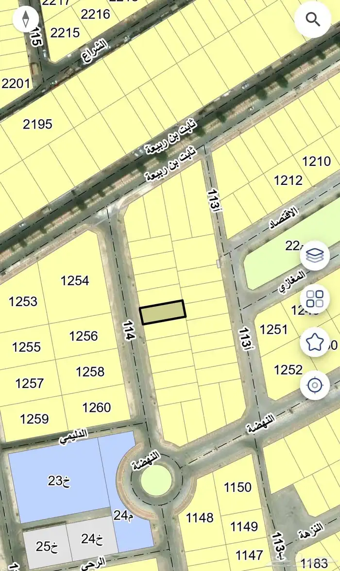 للبيع نص ارض مفروزة في الدمام حي الشعلة مخطط واحة الشرقية 1