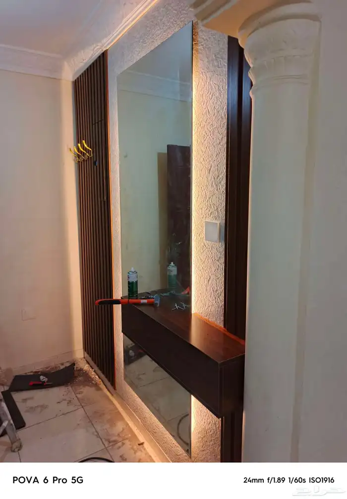 ديكورات خلفيات سرير عرف نوم ديكور شاشه مرايات شيبورد 10