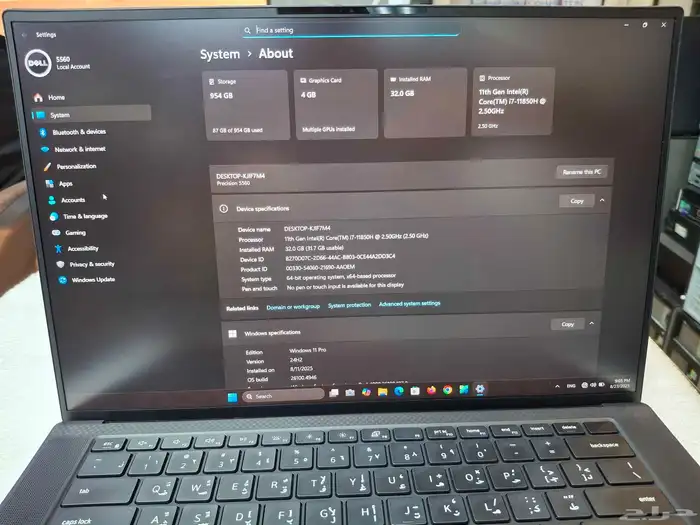 لابتوب ديل 5560 بحالة ممتازة بدون خدوش 15.6 Dell percision 1