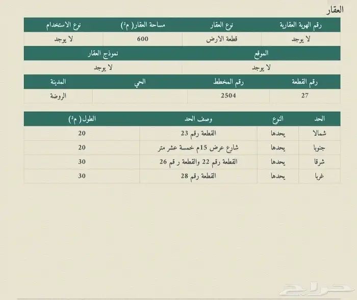 للبيع ارض في الروضة التابعة لحائل السعر 45 الف فقط 0