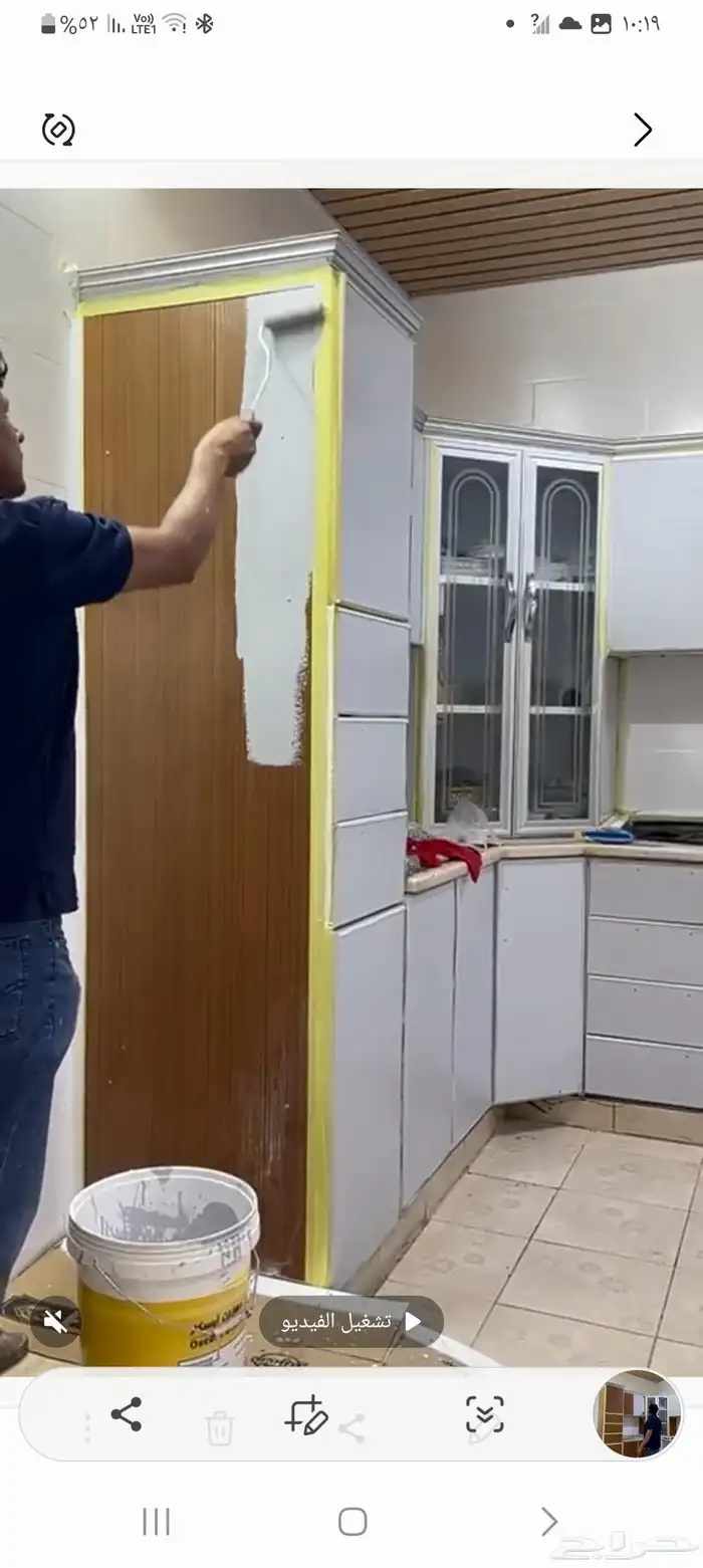 دهانات-ديكورات-شروره صبغ دواليب المطبخ بكسي ارضيات 4