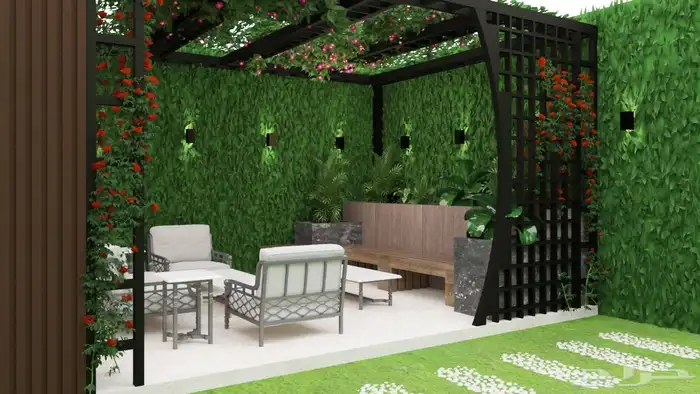 تنسيق حدائق وجلسات وشلالات 2