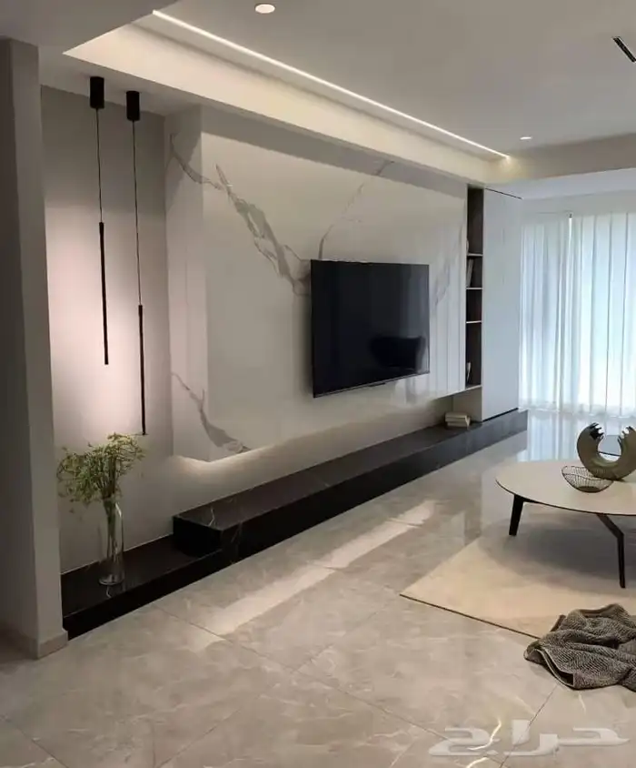 ديكورات خلفيات شاشات التلفزيون شيبورد بديل ارخام بديل خشب ص 6