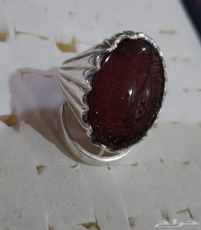 خاتم عقيق كرزي يماني 0