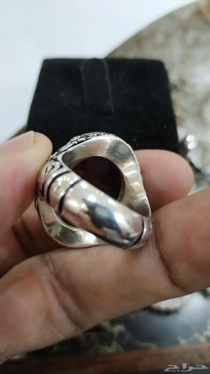 خاتم عقيق يماني كبدي صياغة عارف القديمة 4