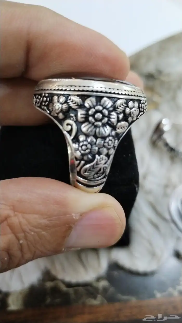 خاتم عقيق يماني كبدي صياغة عارف القديمة 3