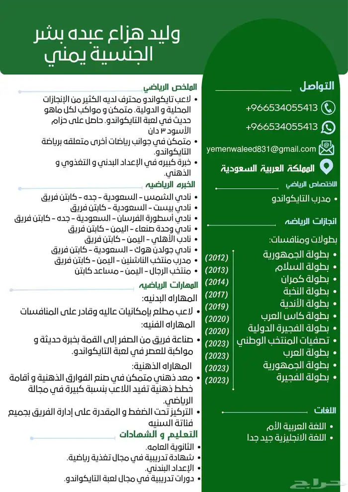 مدرب محترف لرياضة التايكوندو 0