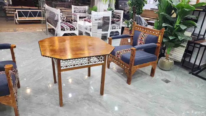 جلسات الخارجية كراسي خشب كنب طاولات 6