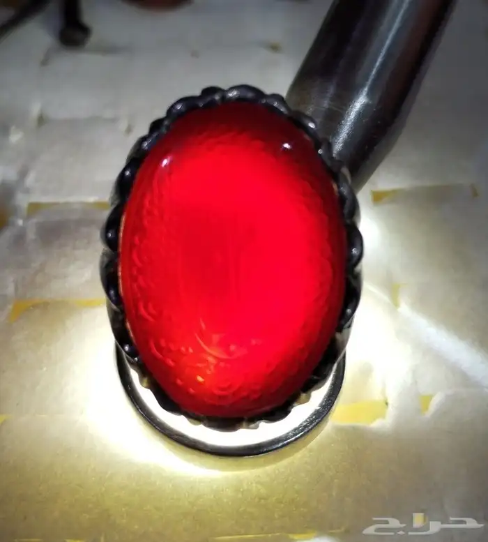 خاتم عقيق كرزي يماني 3