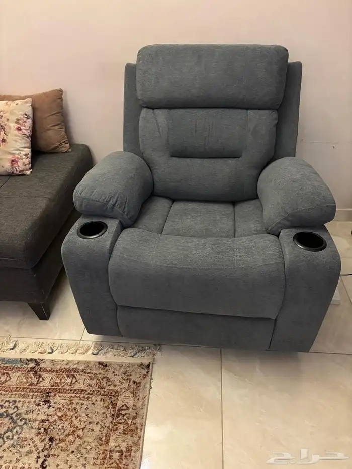 كنبة استرخاء هزاز دوار مع حاملي أكواب 0