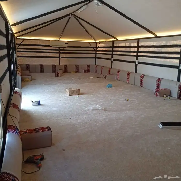 بيت شعر على هيكل حديد كامل بدون احبال وعمدان 5