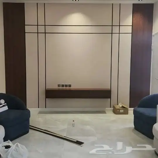 جدار شاشه شيبورد وخشب وبديل رخام تصاميم ديكورات تبوك 2