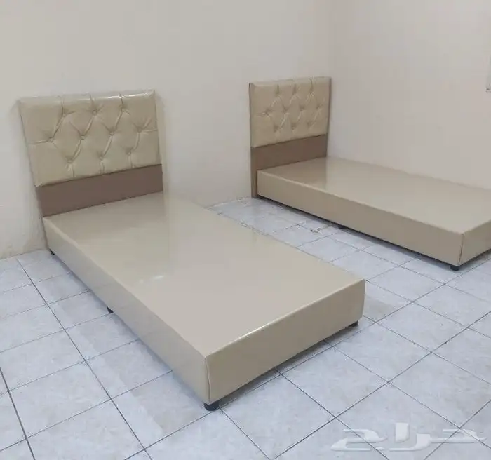 سرير خشب قماش جلد مقاس نفر 1