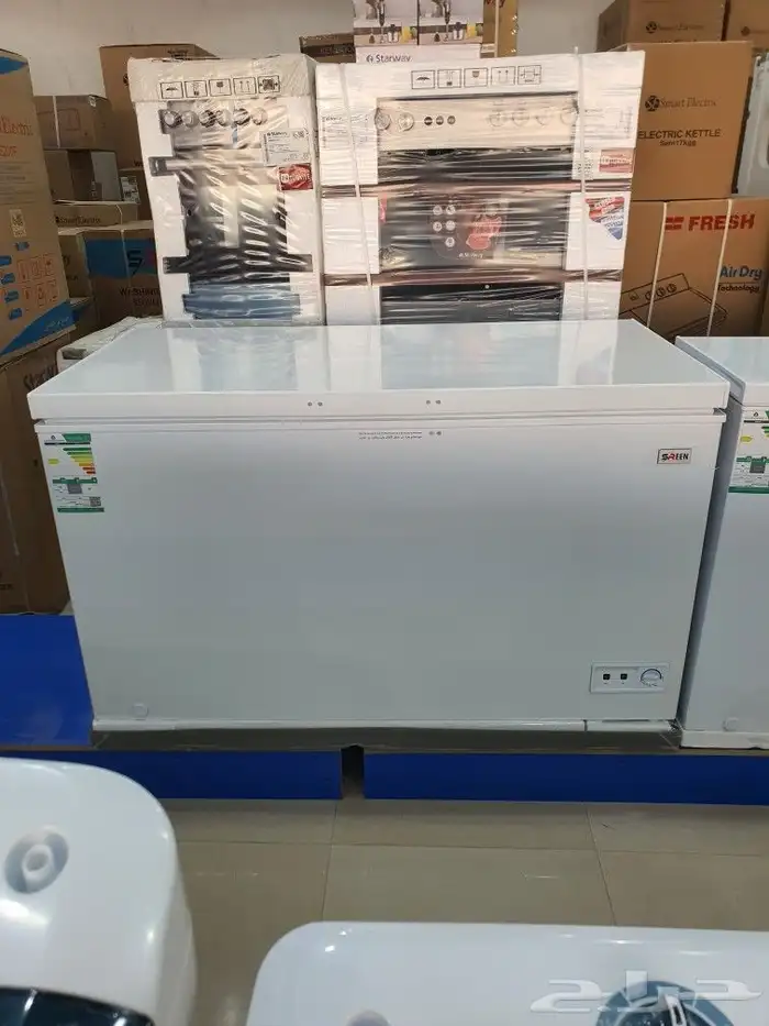 فريزر افقي سرين 14.1 قدم أبيض جديد توصيل مجاني 0