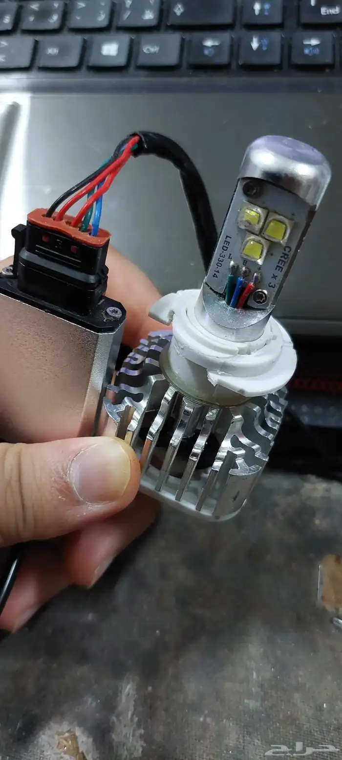 ليد h7 لون ابيض شغال على الشرط H7 led 30W 8 48V 3