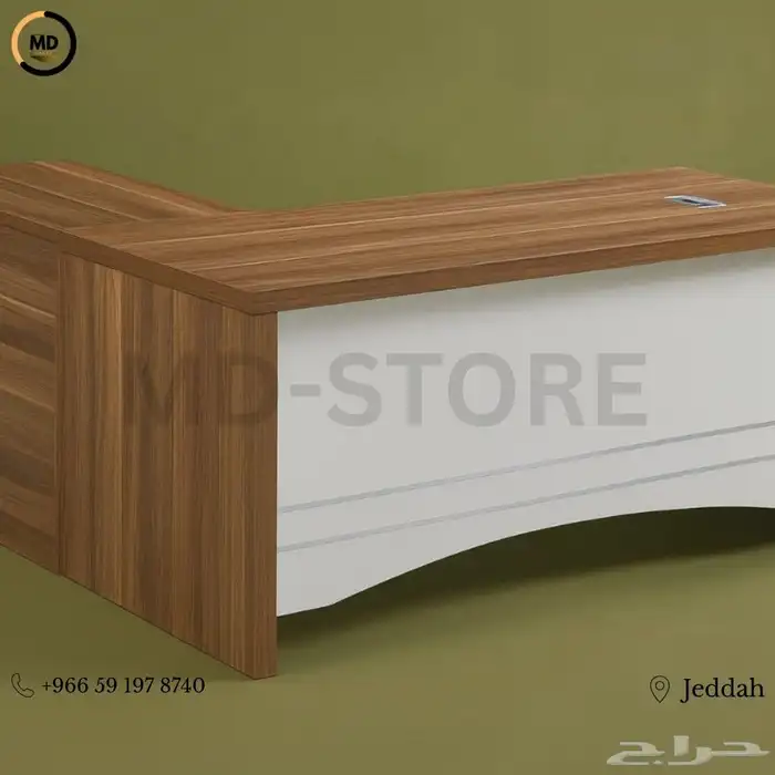 مكتب دولاب - طاولة شاي - كراسي   طقم مكتب كامل في جدة 1