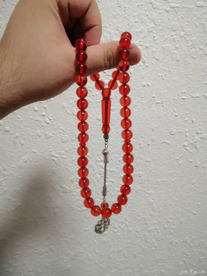 سبحة كهرمان لون دم الغزال صافيه (جديدة). 1