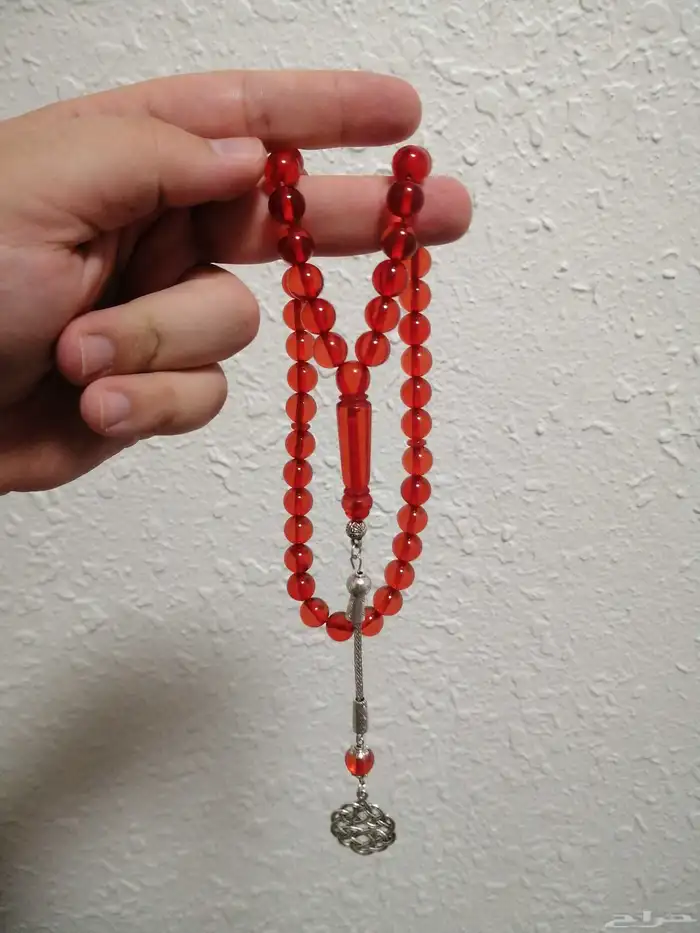 سبحة كهرمان لون دم الغزال صافيه (جديدة). 2