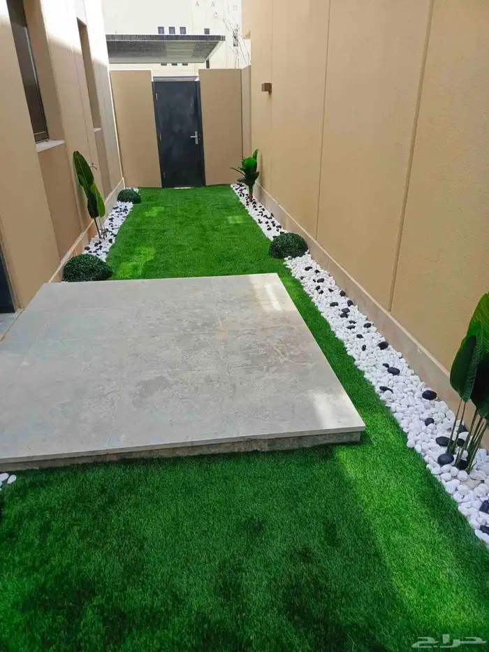 تنسيق حدائق وديكورات حجريه وعشب ارضي وجدارى 5